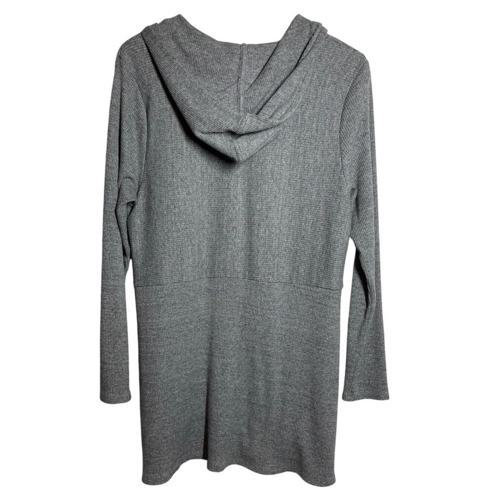 J. Jill Women M Gray Long Sleeve Hoodie Tunic Casual Comfort Relaxed - Picture 8 of 8